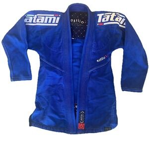 Tatami Fightwear Women's Estilo VI Black Label BJJ Top Only Blue L F2L Jiu Jitsu